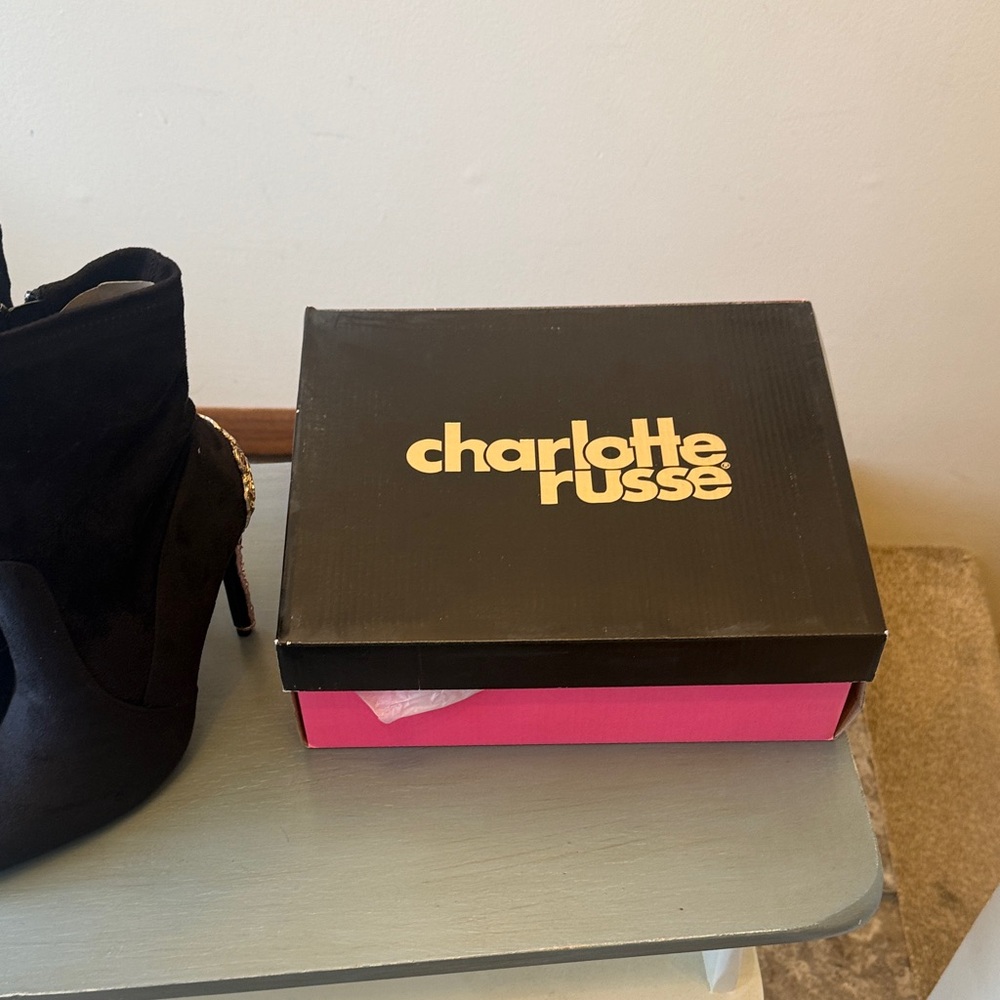 Charlotte Russe Black Heeled Boots - Picture 3 of 8